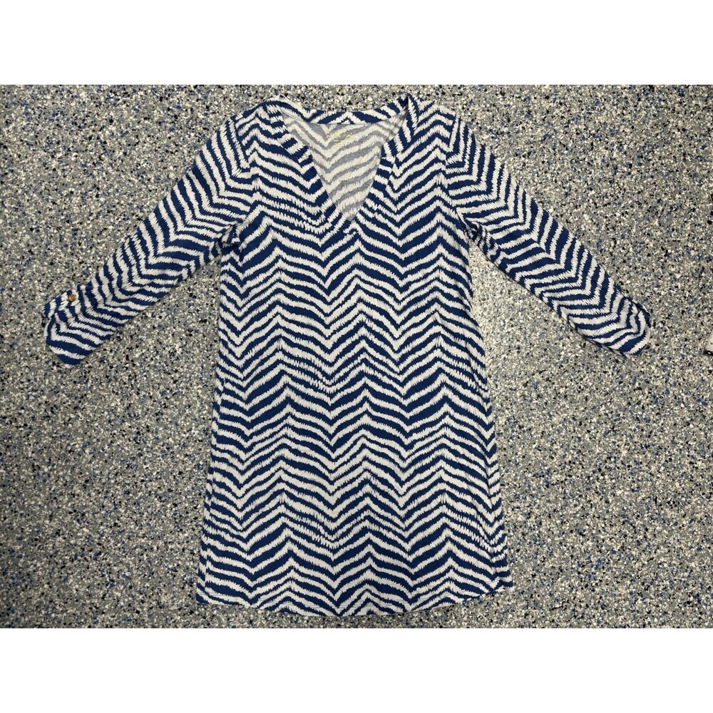 Lilly Pulitzer Women's 3/4 Sleeve Rossmore T-shirt Dress Blue & White Size Med